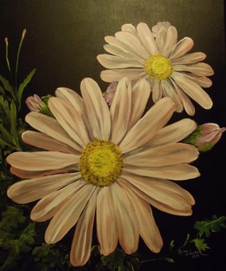 Painting of a couple of daisies