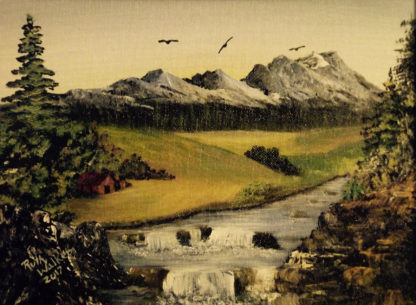 Painting of a mountain meadow