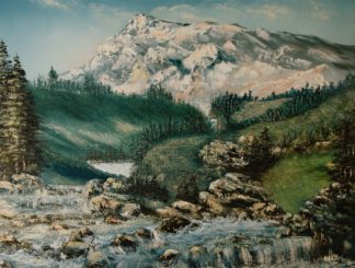 Painting of a mountainous area