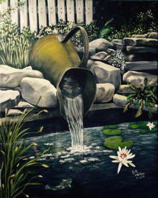 Painting of a water garden